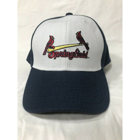 Springfield Cardinals adjustable hat embroidered Cardinal/Bat Navy Red White EUC - Picture 1 of 8